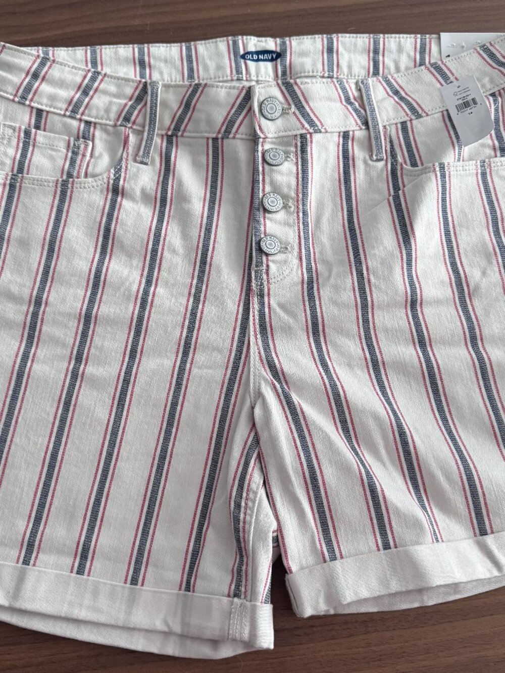Old Navy Red, White & Blue Striped Shorts | Size 14 | NWT - MF0347